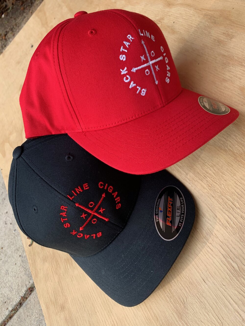 Flex Fit Black Star Line Hats